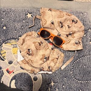 Disney Baby| MICKEY MOUSE reusable swim diaper sun hat and sunglasses